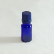 Bottle 10 ml Glass Cobalt Blue 18mm with Blue Cap - Tamper Evident Seal Dropper Insert